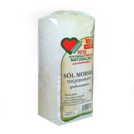 Sól Morska Niejodowana Gruboziarnista 1 kg - Bjos