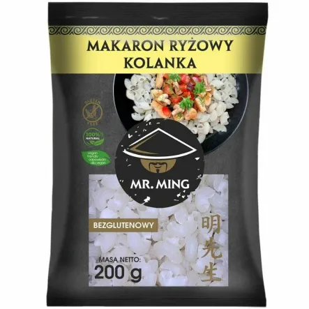 Makaron Ryżowy KOLANKA Bezglutenowy 200 g - Mr. Ming