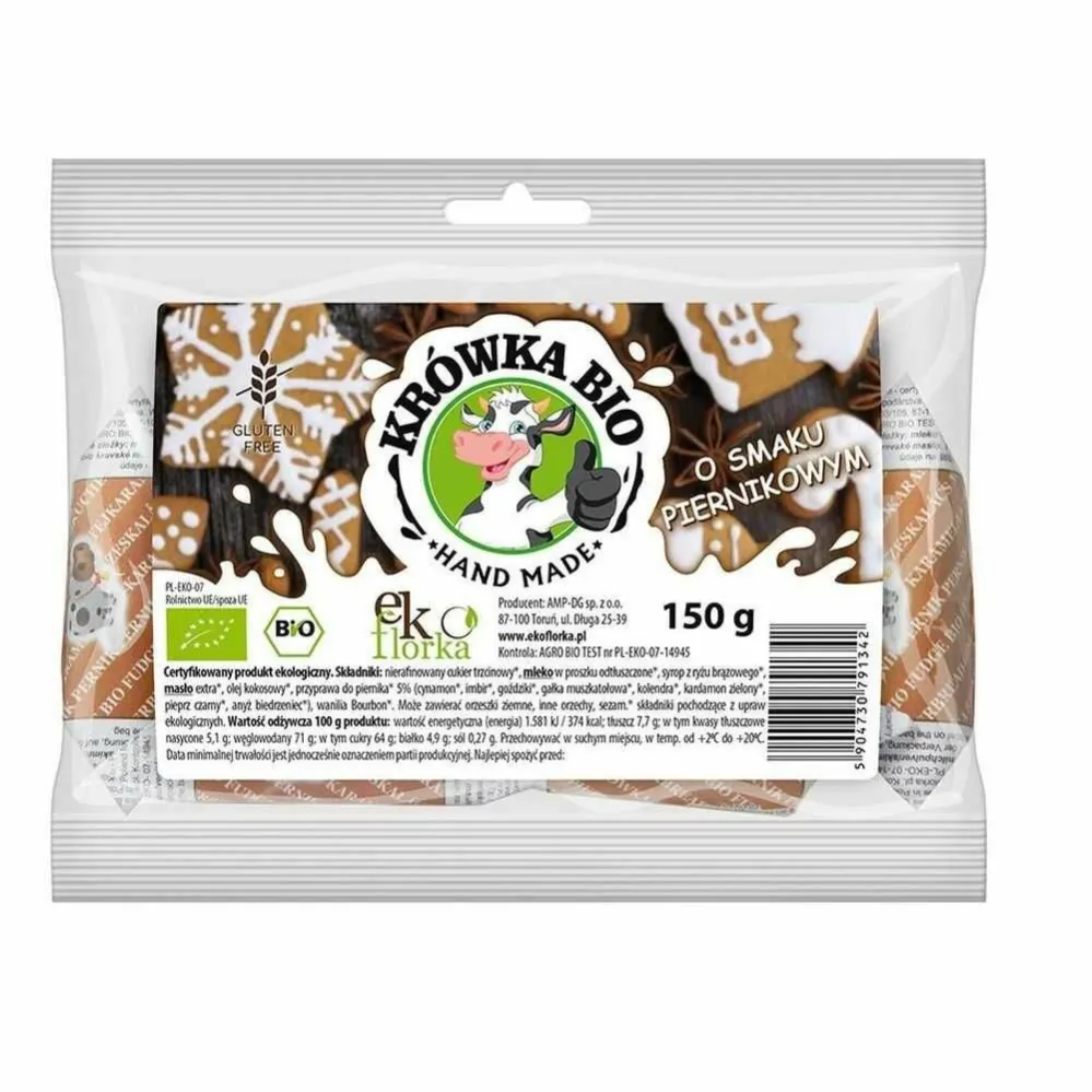 Krówki o Smaku Piernikowym Bezglutenowe Bio 150 g - Ekoflorka