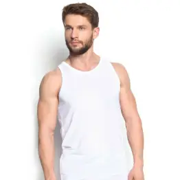 Koszulka Męska na Ramiączkach Bambusowa Biała Rozmiar XXL - Henderson