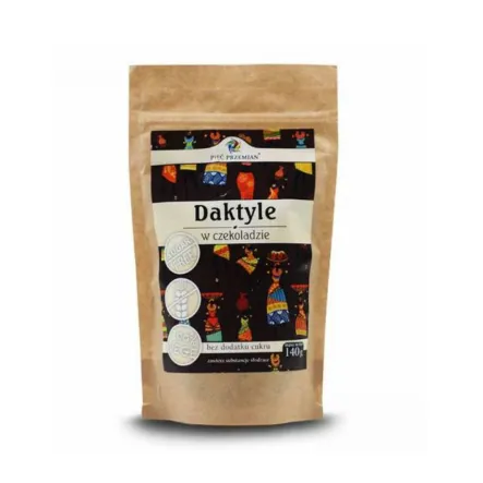 Daktyle w Czekoladzie Bez Dodatku Cukru 140 g - Simpatiko - Przecena Krótka Data Minimalnej Trwałości