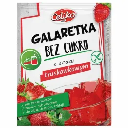 Galaretka o Smaku Truskawkowym Bez Dodatku Cukru Bezglutenowa 14 g - Celiko