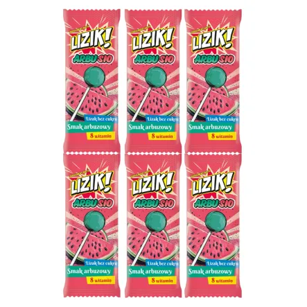 6 x Lizak z Witaminami o Smaku Arbuzowym ARBUSIO 8 g - LIZIK!
