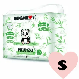Pieluszki z Włóknem Bambusowym Rozmiar S 3-8 kg (25szt.) Bamboolove