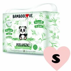Pieluszki z Włóknem Bambusowym Rozmiar S 3-8 kg (25szt.) Bamboolove