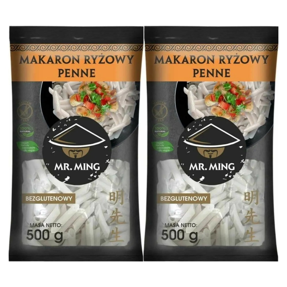 2 x Makaron Ryżowy PENNE Bezglutenowy 500 g - Mr. Ming