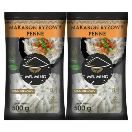 2 x Makaron Ryżowy PENNE Bezglutenowy 500 g - Mr. Ming