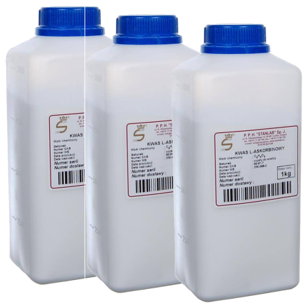 Zestaw 3 x Kwas L-Askorbinowy 1 kg Witamina C CZDA 1000 g Stanlab