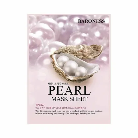 Maska Rozświetlająca w Płachcie z Ekstraktem z Pereł 21 g - BARONES