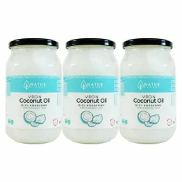 3 x Olej Kokosowy Nierafinowany Virgin 100% Tłoczony na Zimno 900 ml - Natur Planet