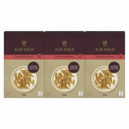 3 x Makaron Ryżowy Razowy Penne Bezglutenowy Bio 250 g - Alb Gold