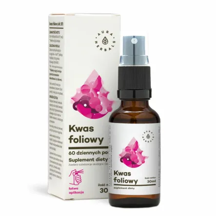 Witamina B9 Forte (Kwas Foliowy) w Aerozolu 30 ml - Aura Herbals