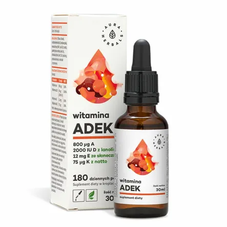 Witamina ADEK Krople 30 ml - Aura Herbals