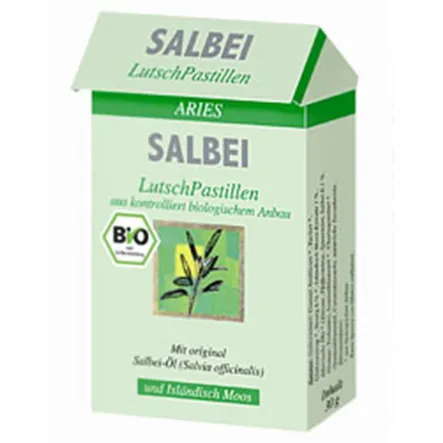 Pastylki do ssania Szałwia z Ekstraktem Mchu Islandzkiego BIO 30g