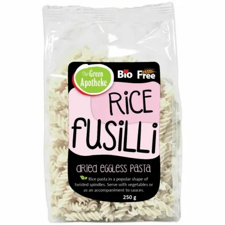 Makaron z Ryżu Białego Świderki Fusilli Bezjajeczny Bezglutenowy Bio 250 g - Apotheke