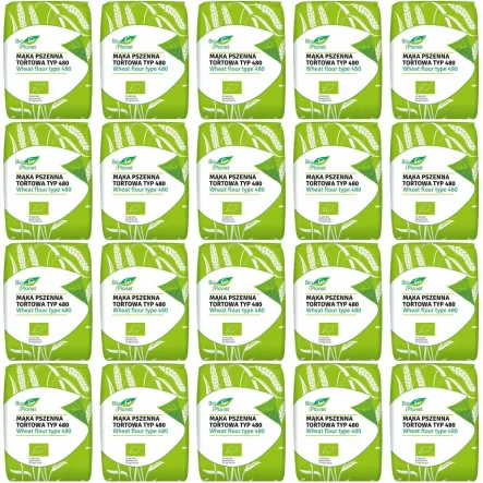 20 x Mąka Pszenna Tortowa Typ 480 Bio 1 kg - Bio Planet - wszechstronna, tortowa, do pierogów i klusek, chleba i bułek, ciast i pizzy