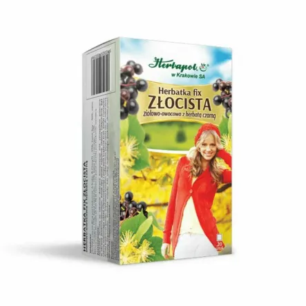 Herbatka Złocista FIX 40 g (20x 2 g) - Herbapol Kraków - Przecena Krótka Data Minimalnej Trwałości