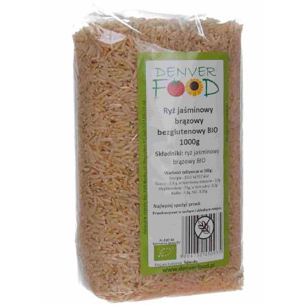 Ryż Jaśminowy Brązowy Bezglutenowy Bio 1000 g Denver