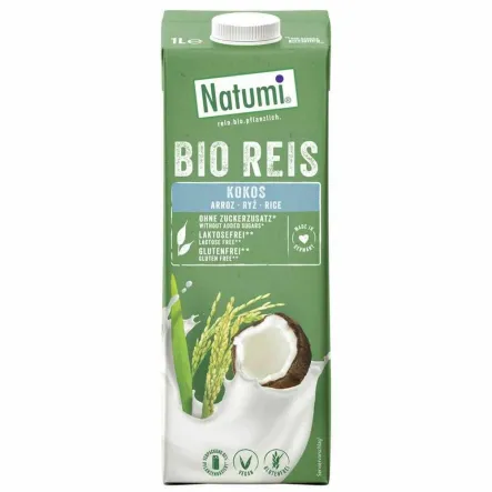16 x Napój Ryżowo-Kokosowy Bezglutenowy Bio 1 l UHT - Natumi