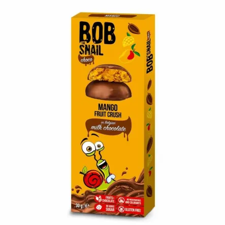Przekąska Mango w Mlecznej Czekoladzie 30 g - Bob Snail