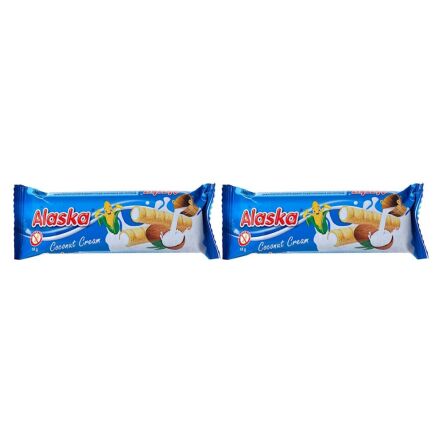2 x Rurki Kukurydziane Nadziewane Kremem o Smaku Kokosowym Bezglutenowe 18 g - Alaska
