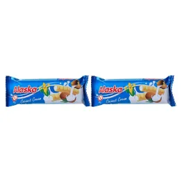 2 x Rurki Kukurydziane Nadziewane Kremem o Smaku Kokosowym Bezglutenowe 18 g - Alaska