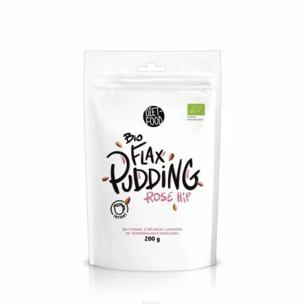 Bio Flax Pudding z Dziką Różą 200 g - Diet Food - Przecena Krótka Data Minimalnej Trwałości