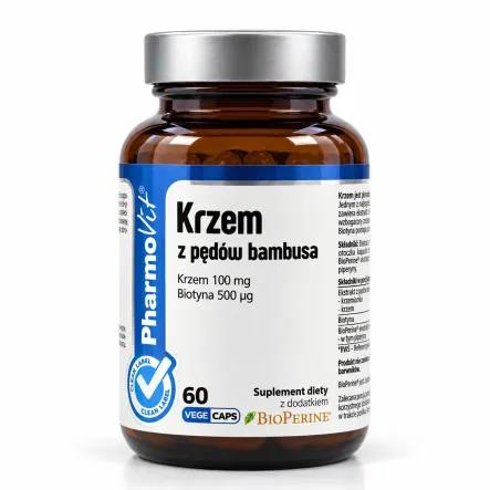 Krzem z Pędów Bambusa+ Biotyna 60 Kapsułek - Pharmovit