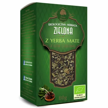 Herbata Zielona z Yerba Mate Liściasta Bio 80 g Dary Natury