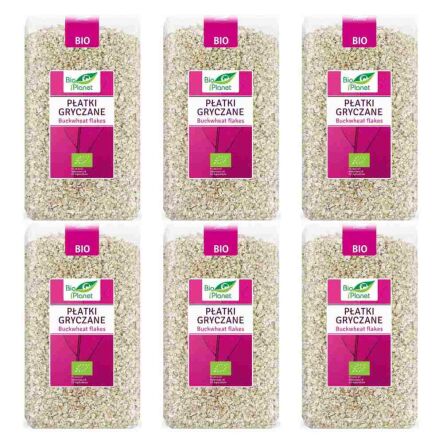 Zestaw 6 x Płatki Gryczane Bio 600 g - Bio Planet 