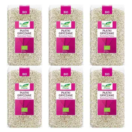 Zestaw 6 x Płatki Gryczane Bio 600 g - Bio Planet 