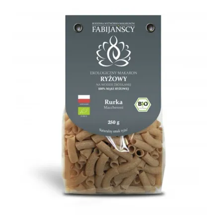 Makaron Ryżowy Biały BIO- Rurka 250 g Fabijańscy - Makaron z Ryżu Białego