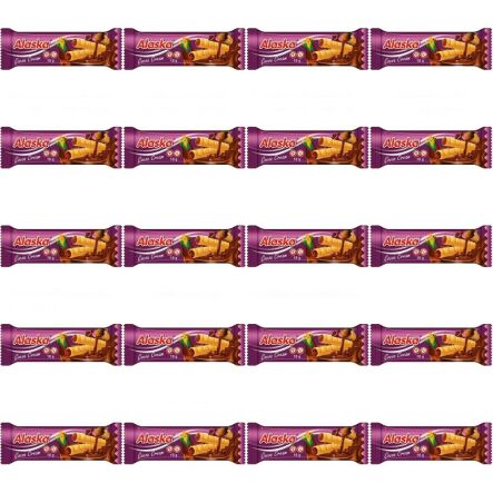 20 x Rurki Kukurydziane Nadziewane Kakaowe Bezglutenowe 18 g - Alaska