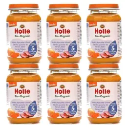 6 x Danie dla Niemowląt z Wołowiną Bio Demeter 190 g - Holle