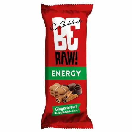 BeRaw Baton Energy Gingerbread o Smaku Piernika 40 g - Purella - Przecena Krótka Data Minimalnej Trwałości