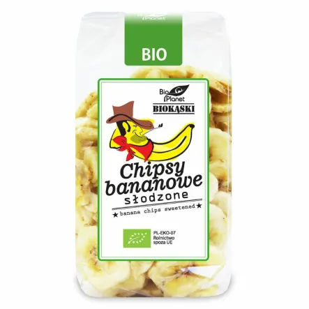 Chipsy Bananowe Słodzone Bio 150 g Bio Planet - Przecena Krótka Data Minimalnej Trwałości