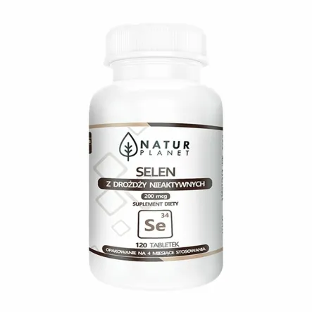 Selen Nauralny 200 mcg 120 Tabletek - Natur Planet