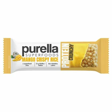 Baton Proteinowy Mango Crispy Rice 45 g - Purella (data: 30.11.2025)