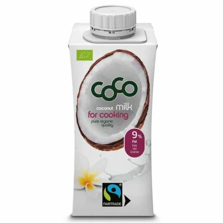 Napój Kokosowy Do Gotowania Bez Dodatku Cukru Fair Trade Bio 200 ml - Coco