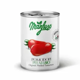 Pomidory Bez Skórki Bio 400 g - Manfuso - Pomidorki w Puszce bez Skórek