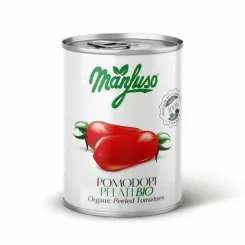 Pomidory Bez Skórki Bio 400 g - Manfuso - Pomidorki w Puszce bez Skórek
