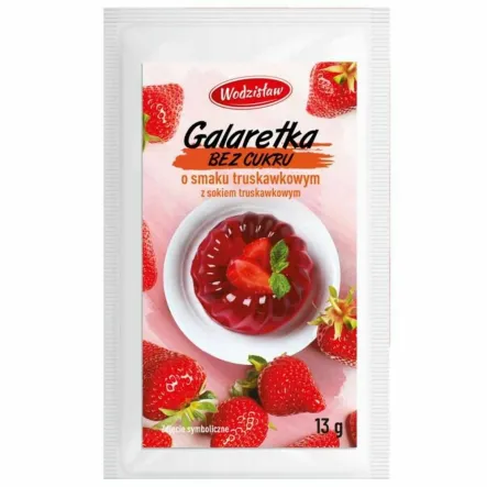 Galaretka Truskawkowa Bez Dodatku Cukru Keto 13 g - Wodzisław