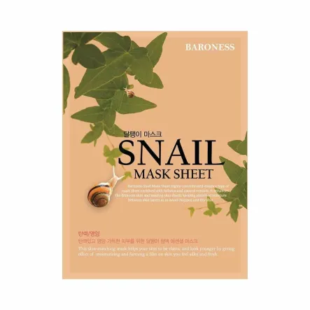 Maska Ujędrniająco - Nawilżająca w Płachcie ze Śluzem Ślimaka 21 g - BARONES