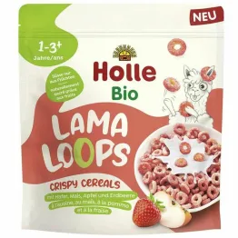 BIO Chrupiące Płatki Zbożowe Krążki - Truskawkowa Lama 125 g - Holle