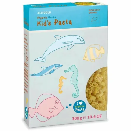 Makaron Semolinowy Dla Dzieci Ocean Bio 300 g - Alb-Gold
