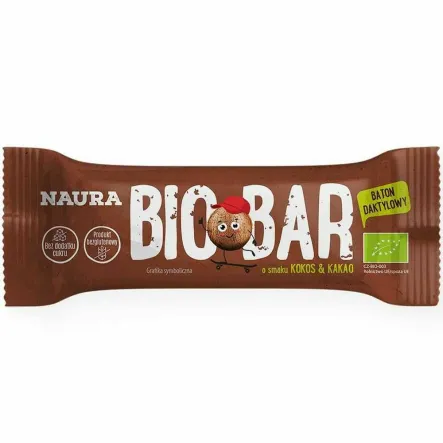 Baton Daktylowy Kakao & Kokos Bez Dodatku Cukru Bezglutenowy Bio 35 g - Naura