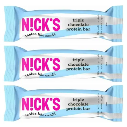 3 x Baton Proteinowy z Kremem Czekoladowym w Mlecznej Czekoladzie 50 g - Nicks