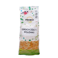 Groch Żółty Łuskany Połówki Bezglutenowy Bio 500 g - Probio