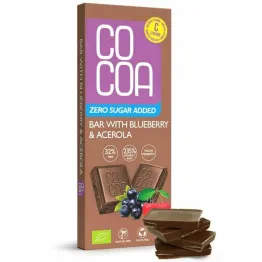 Czekolada Jagodowa z Witaminą C z Aceroli Bez Dodatku Cukru BIO 40 g - Cocoa
