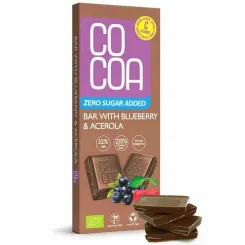 Czekolada Jagodowa z Witaminą C z Aceroli Bez Dodatku Cukru BIO 40 g - Cocoa